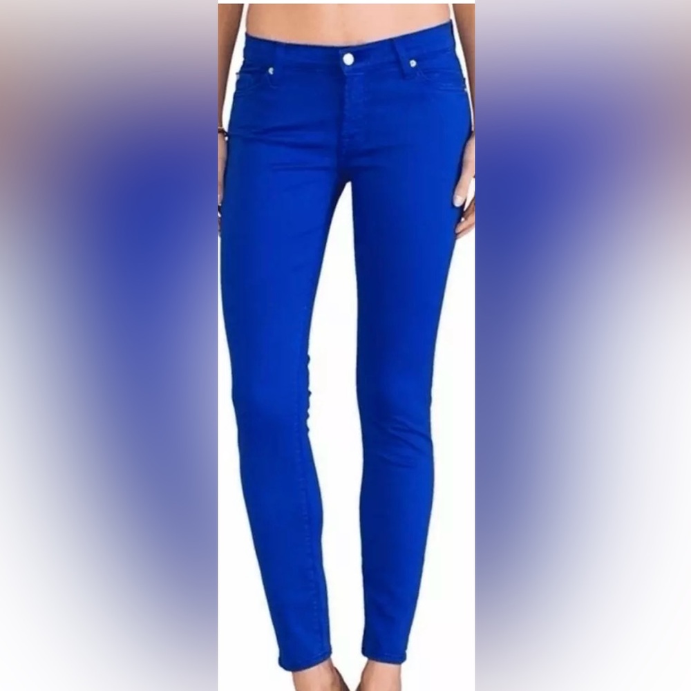 7 for all mankind cobalt blue low rise skinny pant size 26